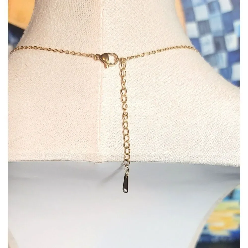 New - 18k Gold Plated Stainless 4 Leaf Clover Necklace 18” w/ 2” Extension